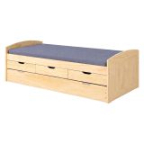 Letto Singolo Marrone Rovere Contenitore Dimensione Materasso 90x200 cm, Singolo - Tavullia