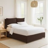 Letto Singolo Marrone Sfoderabile Contenitore, Dimensione Materasso 90x190 cm - Ripi