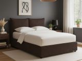 Letto Singolo Marrone Sfoderabile Contenitore, Dimensione Materasso 90x190 cm - Rosora