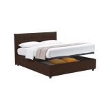 Letto Singolo Marrone Sfoderabile Contenitore, Dimensione Materasso 90x200 cm - Cerzeto