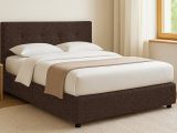 Letto Singolo Marrone Sfoderabile Contenitore, Dimensione Materasso 90x200 cm - Cerzeto