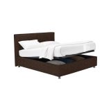 Letto Singolo Marrone Sfoderabile Contenitore, Dimensione Materasso 90x200 cm - Iudica