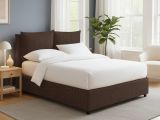 Letto Singolo Marrone Sfoderabile Contenitore, Dimensione Materasso 90x200 cm - Oncino