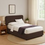 Letto Singolo Marrone Sfoderabile Contenitore, Dimensione Materasso 90x200 cm - Serrone