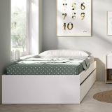 Letto singolo moderno bianco 194x95cm adatto per materasso 90x190 cm - Neki