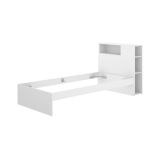 Letto singolo moderno bianco 218x99cm adatto per materasso 90x190 cm - Crispina