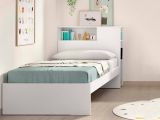 Letto singolo moderno bianco 218x99cm adatto per materasso 90x190 cm - Crispina