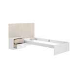 Letto singolo moderno bianco e rovere 194x146cm adatto per materasso 90x190 cm - Guillermo