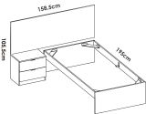 Letto singolo moderno bianco e rovere 194x146cm adatto per materasso 90x190 cm - Guillermo