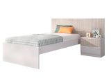 Letto singolo moderno bianco e rovere 194x146cm adatto per materasso 90x190 cm - Guillermo