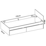 Letto singolo moderno bianco e rovere 194x95 - Arcade