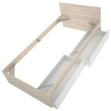 Letto singolo moderno bianco e rovere 194x95 - Arcade