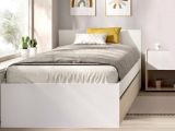 Letto singolo moderno bianco e rovere 194x95cm adatto per materasso 90x190 cm - Pakhar