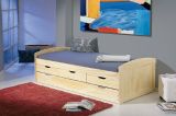 Letto singolo moderno rovere 205x98cm in legno massello - Herten