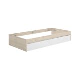 Letto singolo moderno rovere e bianco 194x95cm adatto per materasso 90x190 cm - Neki
