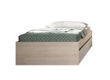 Letto singolo moderno rovere e bianco 194x95cm adatto per materasso 90x190 cm - Neki