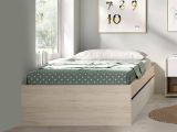 Letto singolo moderno rovere e bianco 194x95cm adatto per materasso 90x190 cm - Neki