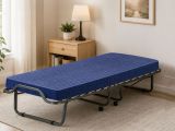 Letto singolo pieghevole rete inclusa 200x80cm blu - Ascea