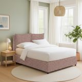 Letto Singolo Rosa Antico Sfoderabile Contenitore, Dimensione Materasso 90x190 cm - Ripi