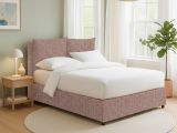 Letto Singolo Rosa Antico Sfoderabile Contenitore, Dimensione Materasso 90x190 cm - Ripi