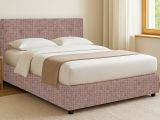 Letto Singolo Rosa Antico Sfoderabile Contenitore, Dimensione Materasso 90x200 cm - Cerzeto