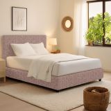 Letto Singolo Rosa Antico Sfoderabile Contenitore, Dimensione Materasso 90x200 cm - Iudica