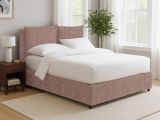 Letto Singolo Rosa Antico Sfoderabile Contenitore, Dimensione Materasso 90x200 cm - Oncino