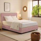 Letto Singolo Rosa Sfoderabile Contenitore, Dimensione Materasso 90x200 cm - Iudica