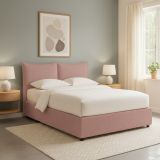 Letto Singolo Rosa Sfoderabile Contenitore, Dimensione Materasso 90x200 cm - Lapedona