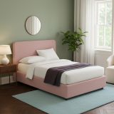Letto Singolo Rosa Sfoderabile Contenitore, Dimensione Materasso 90x200 cm - Serrone