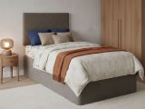 Letto singolo tortora 5x90cm rete inclusa - Accu