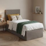 Letto singolo tortora 80x190cm materasso incluso - Ascra