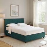 Letto Singolo Verde Petrolio Sfoderabile Contenitore, Dimensione Materasso 90x190 cm - Quisquina