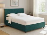 Letto Singolo Verde Petrolio Sfoderabile Contenitore, Dimensione Materasso 90x190 cm - Quisquina