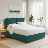 Letto Singolo Verde Petrolio Sfoderabile Contenitore, Dimensione Materasso 90x190 cm - Ripi