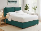 Letto Singolo Verde Petrolio Sfoderabile Contenitore, Dimensione Materasso 90x190 cm - Ripi