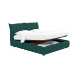 Letto Singolo Verde Petrolio Sfoderabile Contenitore, Dimensione Materasso 90x190 cm - Rosora