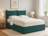 Letto Singolo Verde Petrolio Sfoderabile Contenitore, Dimensione Materasso 90x190 cm - Rosora