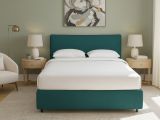 Letto Singolo Verde Petrolio Sfoderabile Contenitore, Dimensione Materasso 90x200 cm - Carbone