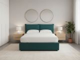 Letto Singolo Verde Petrolio Sfoderabile Contenitore, Dimensione Materasso 90x200 cm - Lapedona
