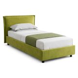 Letto Singolo Verde Sfoderabile Contenitore, Dimensione Materasso 80x200 cm Made in Italy - Bruino