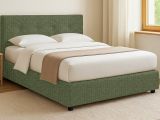 Letto Singolo Verde Sfoderabile Contenitore, Dimensione Materasso 90x190 cm - Fiumalbo