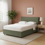 Letto Singolo Verde Sfoderabile Contenitore, Dimensione Materasso 90x190 cm - Quisquina