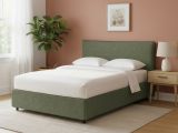 Letto Singolo Verde Sfoderabile Contenitore, Dimensione Materasso 90x190 cm - Quisquina