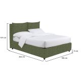 Letto Singolo Verde Sfoderabile Contenitore, Dimensione Materasso 90x190 cm - Ripi