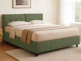 Letto Singolo Verde Sfoderabile Contenitore, Dimensione Materasso 90x190 cm - Stazzano