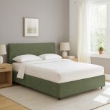 Letto Singolo Verde Sfoderabile Contenitore, Dimensione Materasso 90x200 cm - Carbone