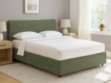 Letto Singolo Verde Sfoderabile Contenitore, Dimensione Materasso 90x200 cm - Carbone