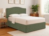 Letto Singolo Verde Sfoderabile Contenitore, Dimensione Materasso 90x200 cm - Copparo