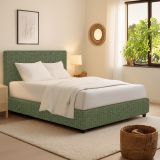 Letto Singolo Verde Sfoderabile Contenitore, Dimensione Materasso 90x200 cm - Iudica